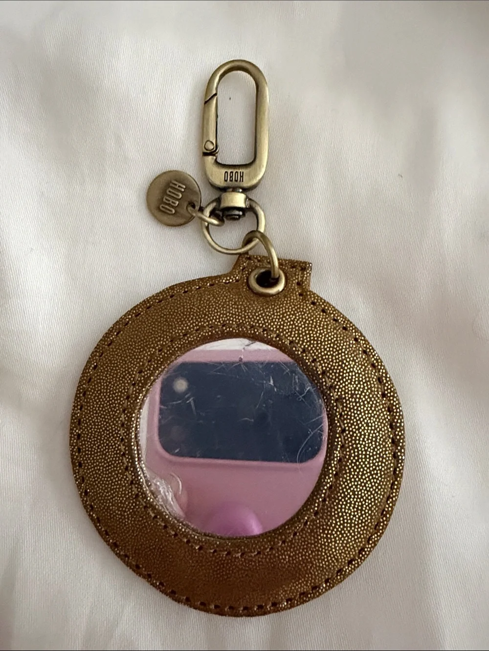 HOBO Metallic Gold Phone Mirror Keychain